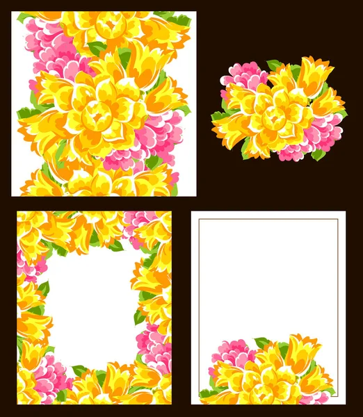 Bonito ornamento flores — Vetor de Stock