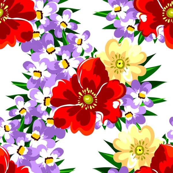 Hermosas flores ornamento — Vector de stock