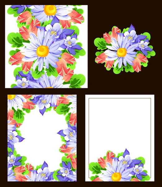 Hermosas flores ornamento — Archivo Imágenes Vectoriales