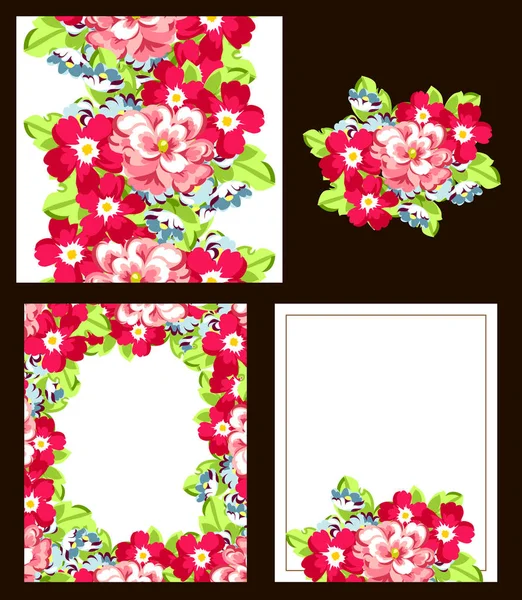 Hermosas flores ornamento — Vector de stock