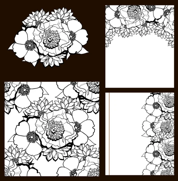 Belo ornamento floral — Vetor de Stock