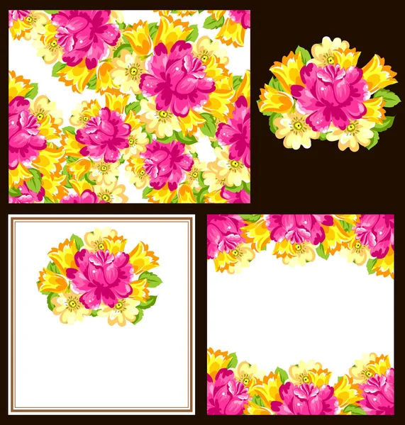 Bonito ornamento flores —  Vetores de Stock