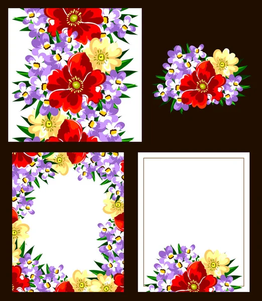 Hermosas flores ornamento — Archivo Imágenes Vectoriales