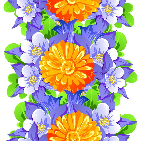 Hermosas flores ornamento — Archivo Imágenes Vectoriales