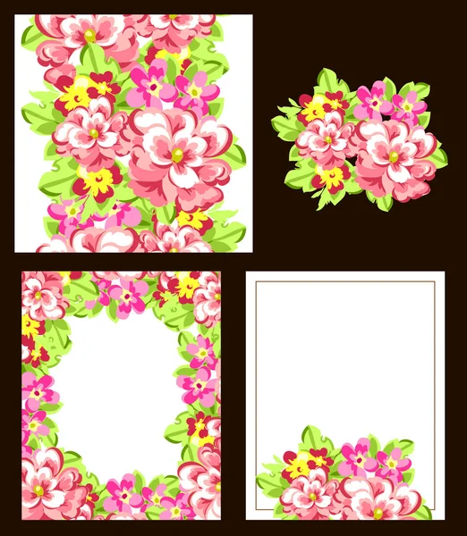 Bonito ornamento flores — Vetor de Stock