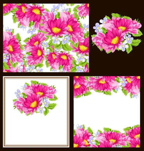 Hermosas flores ornamento — Vector de stock