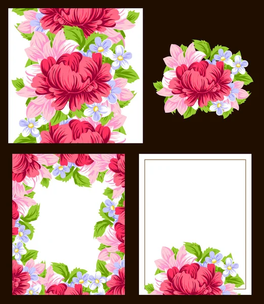 Hermosas flores ornamento — Vector de stock