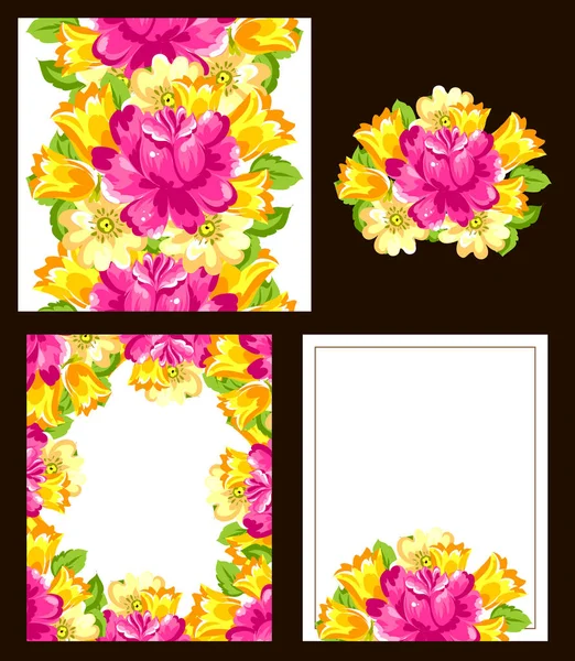 Bonito ornamento flores —  Vetores de Stock