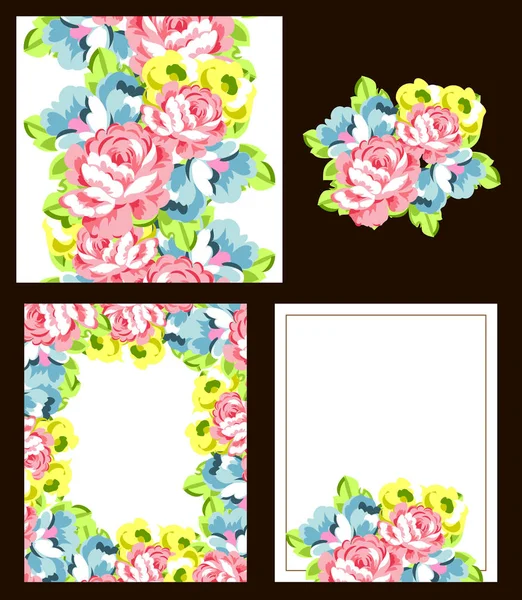 Bonito ornamento flores —  Vetores de Stock