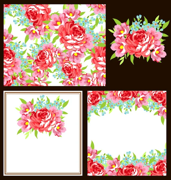 Bonito ornamento flores —  Vetores de Stock