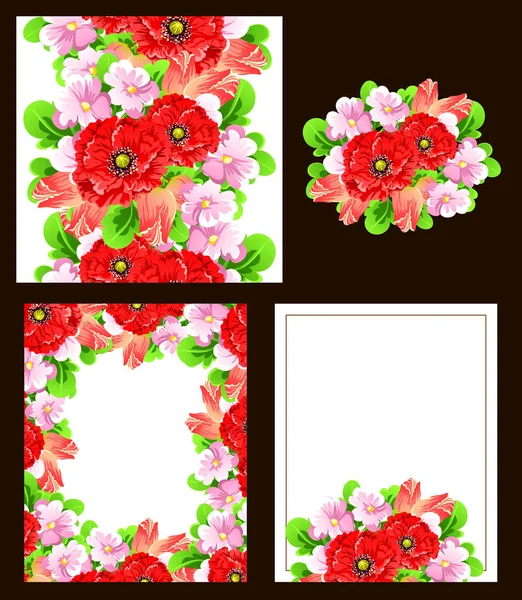 Hermosas flores ornamento — Vector de stock