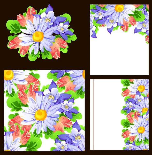 Bonito ornamento flores —  Vetores de Stock