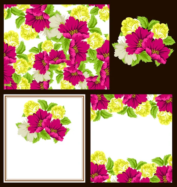 Bonito ornamento flores — Vetor de Stock