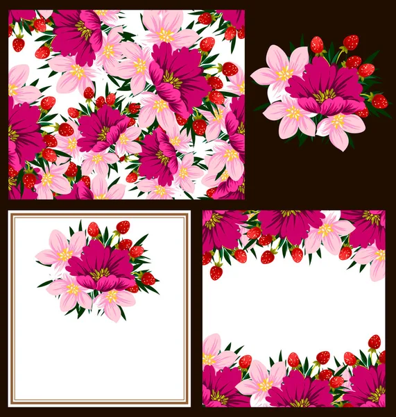 Hermosas flores ornamento — Vector de stock