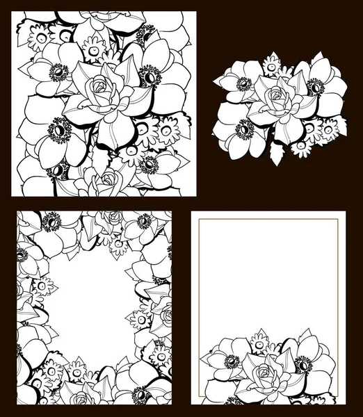 Bonito ornamento flores — Vetor de Stock