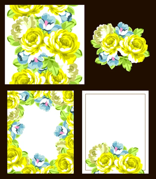 Bonito ornamento flores — Vetor de Stock