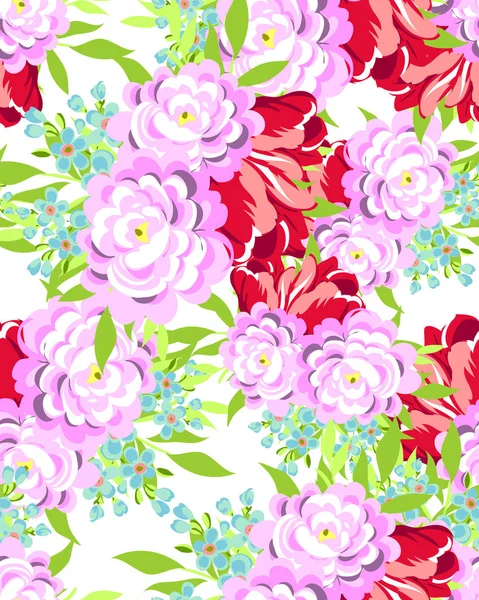 Hermosas flores ornamento — Vector de stock