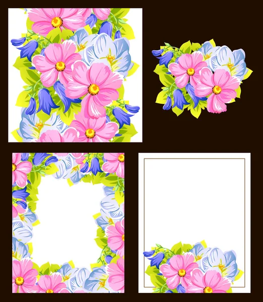 Bonito ornamento flores — Vetor de Stock