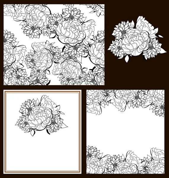 Bonito ornamento flores — Vetor de Stock