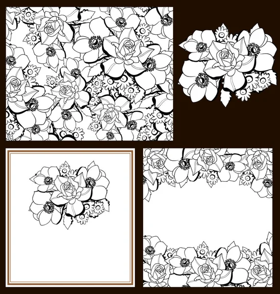 Bonito ornamento flores —  Vetores de Stock