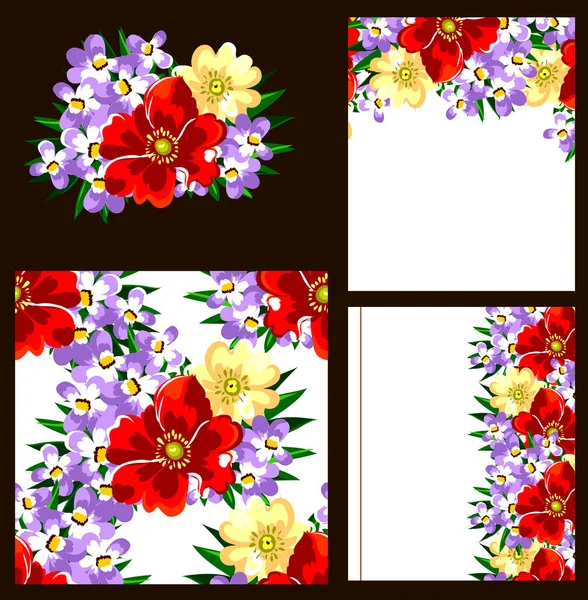 Красивый орнамент из цветов — стоковый вектор