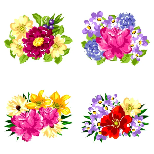 Hermosas flores ornamento — Vector de stock