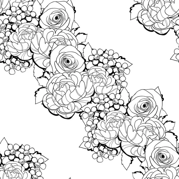 Hermosas flores ornamento — Vector de stock