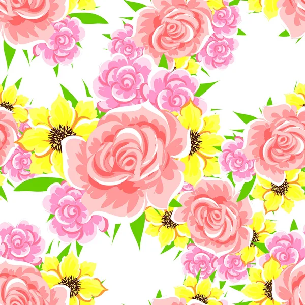 Hermosas flores ornamento — Vector de stock