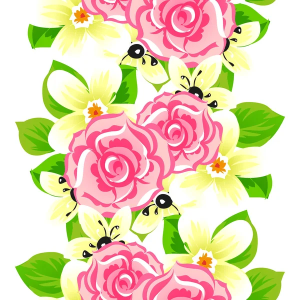 Hermosas flores ornamento — Vector de stock