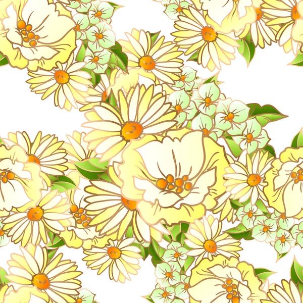 Hermosas flores ornamento — Vector de stock