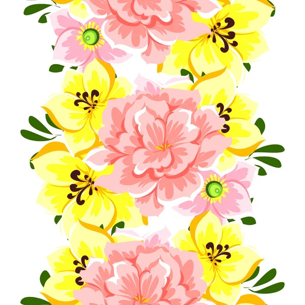 Hermosas flores ornamento — Vector de stock