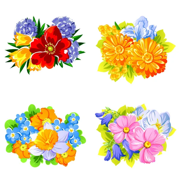 Hermosas flores ornamento — Vector de stock