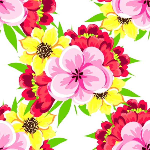 Hermosas flores ornamento — Vector de stock