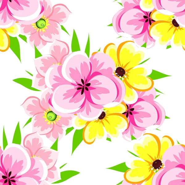 Piękne kwiaty ornament — Wektor stockowy