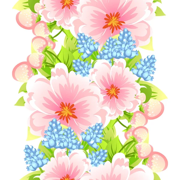 Beautiful flowers ornament — Stock Vector