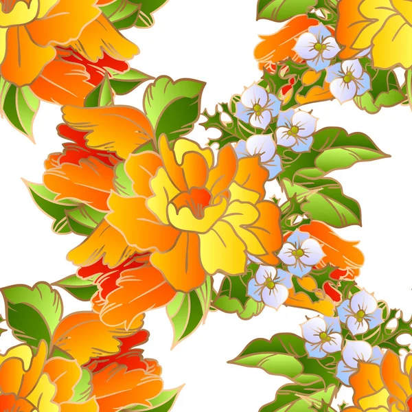 Hermosas flores ornamento — Vector de stock