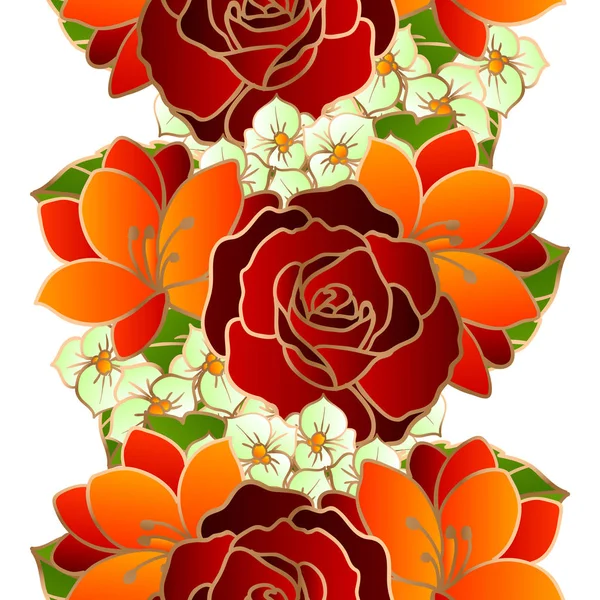 Bonito ornamento flores — Vetor de Stock