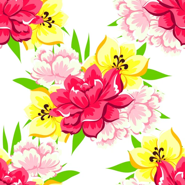 Hermosas flores ornamento — Vector de stock