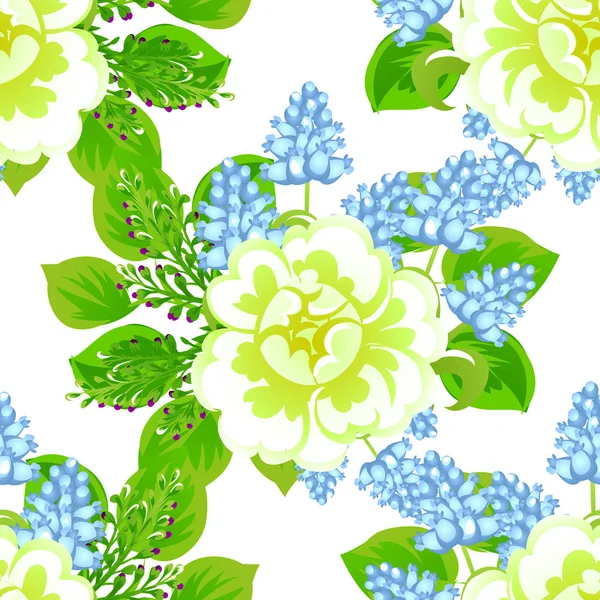 Bonito ornamento flores — Vetor de Stock