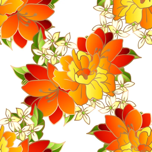 Hermosas flores ornamento — Vector de stock