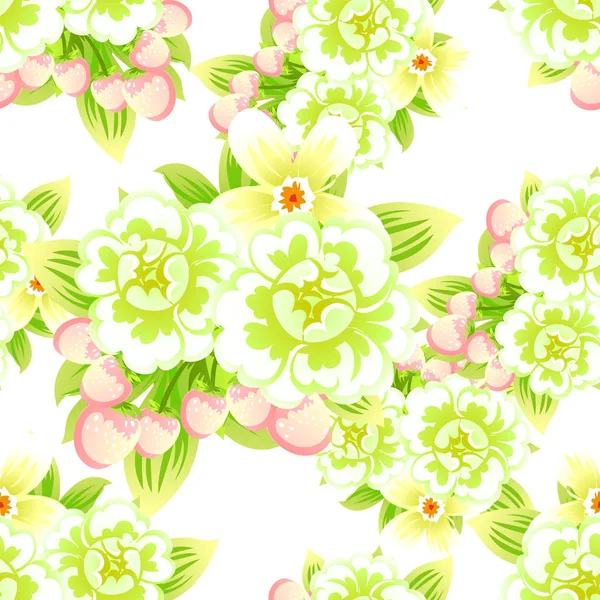 Hermosas flores ornamento — Vector de stock