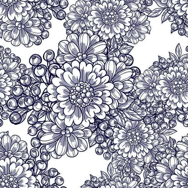 Hermosas flores ornamento — Vector de stock