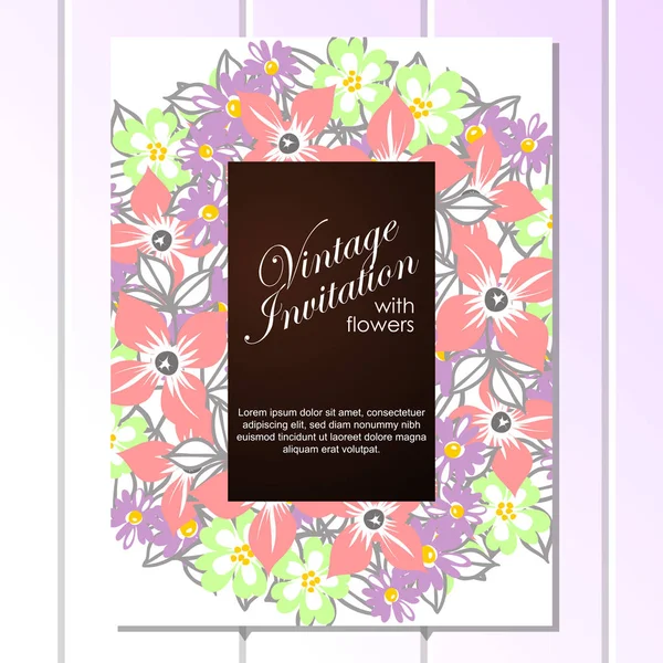 Hermosas flores ornamento — Vector de stock