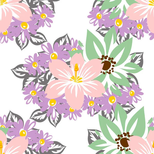 Patroon met florale elementen — Stockvector