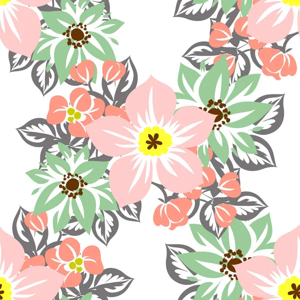 Pattern with floral elements — Stock Vector