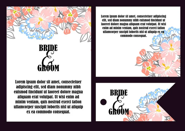 Mariage invitation florale — Image vectorielle