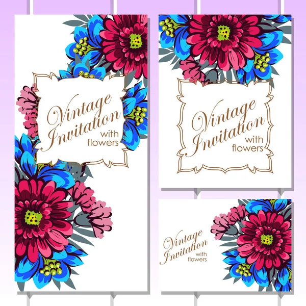 Cartes d'invitation de mariage — Image vectorielle