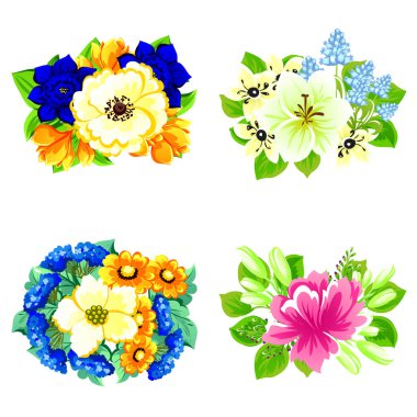 Bir dizi farklı çiçek.