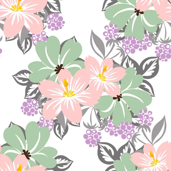 Pattern with floral elements — Stock Vector