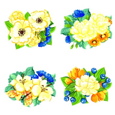 Bir dizi farklı çiçek.